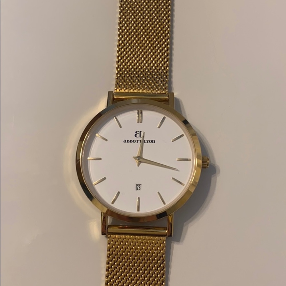 Abbott Lyon gold mesh band watch